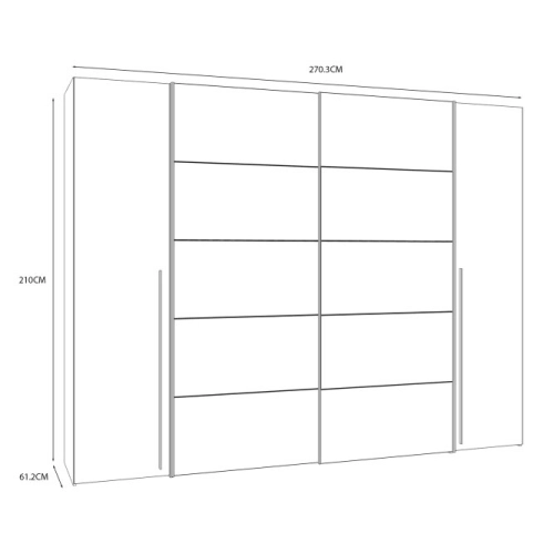 Szafa ubraniowa 270 cm Dąb Artisan/Czarny